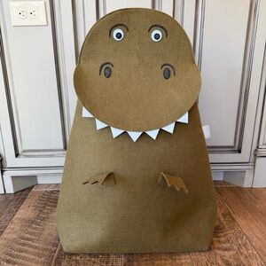 Little Stackers Green Dinosaur Felt Basket Hamper Toy Storage